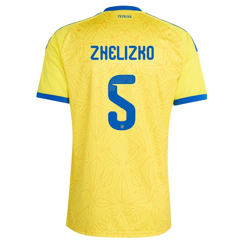 Danxen Niño Camiseta Ucrania Ivan Zhelizko #5 Amarillo Azul 1ª Equipación 26-28 La Camisa México
