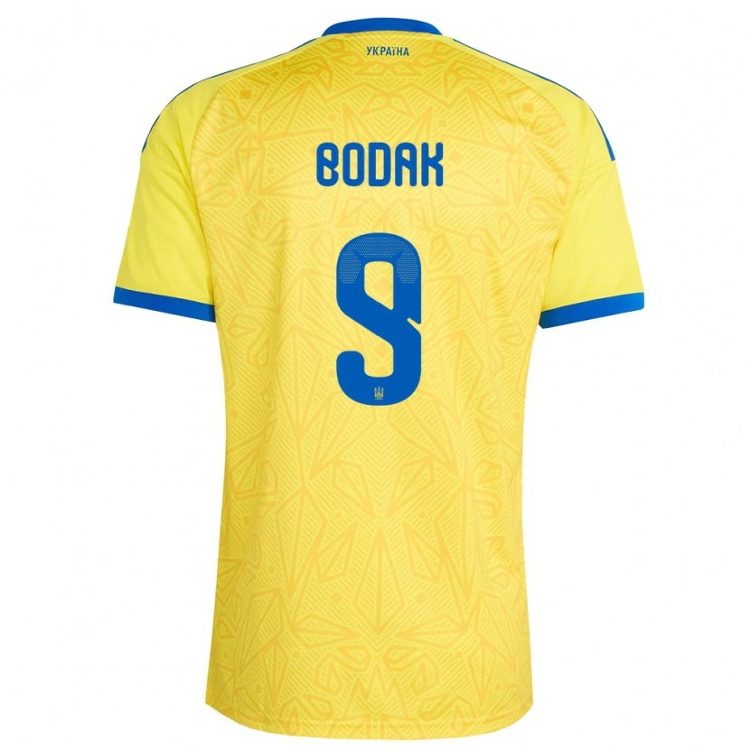 Danxen Niño Camiseta Ucrania Ilya Bodak #9 Amarillo Azul 1ª Equipación 26-28 La Camisa México