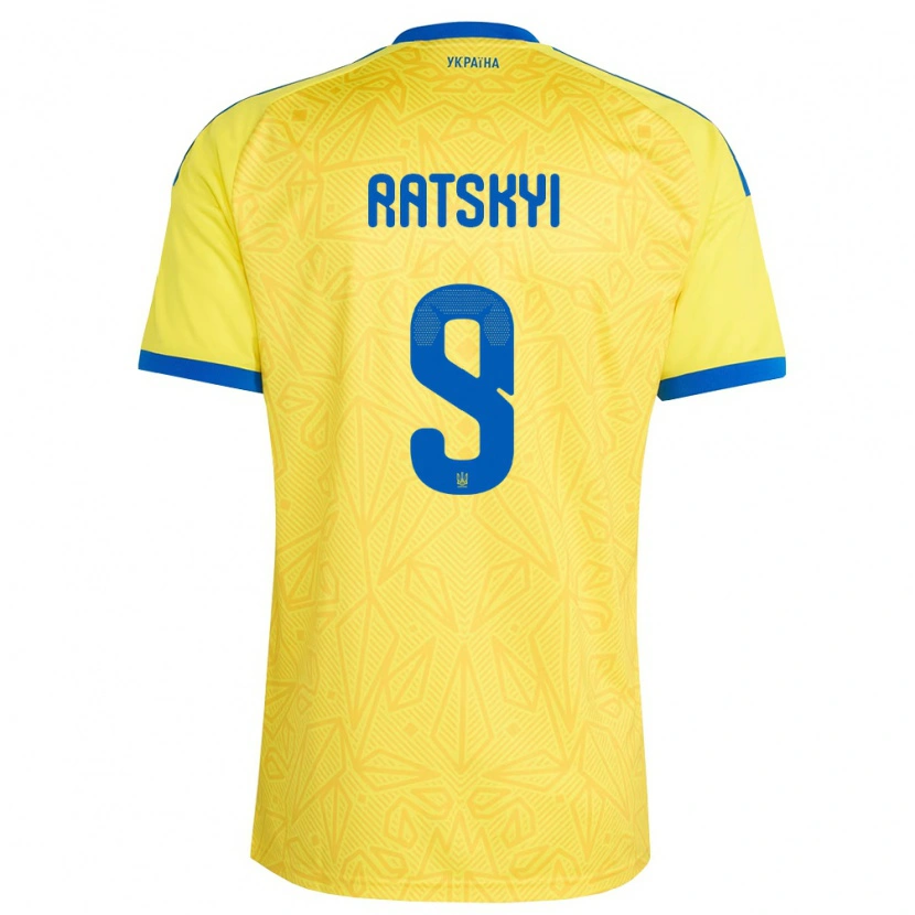 Danxen Niño Camiseta Ucrania Marko Ratskyi #9 Amarillo Azul 1ª Equipación 26-28 La Camisa México
