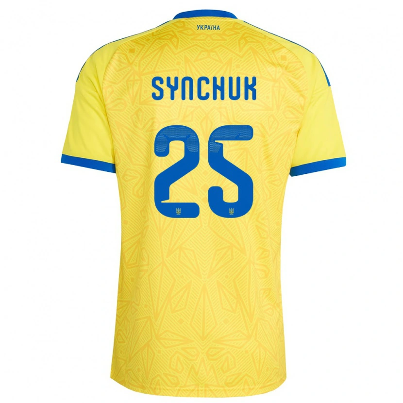 Danxen Niño Camiseta Ucrania Gennadiy Synchuk #25 Amarillo Azul 1ª Equipación 26-28 La Camisa México
