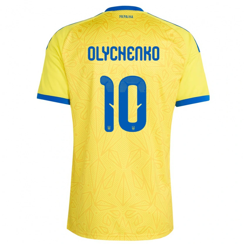 Danxen Niño Camiseta Ucrania Bogdan Olychenko #10 Amarillo Azul 1ª Equipación 26-28 La Camisa México