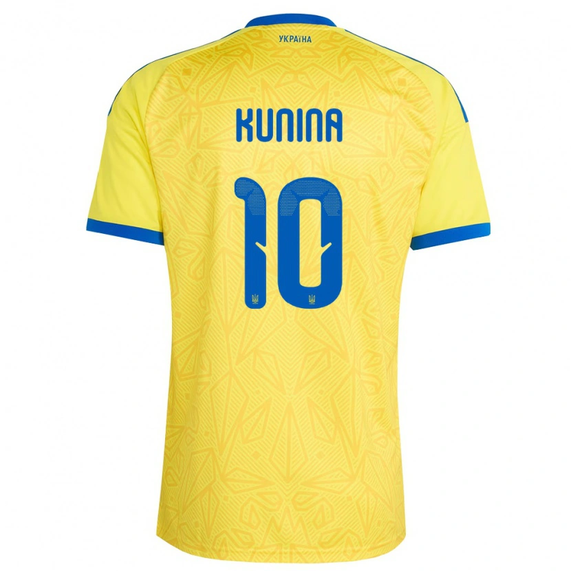 Danxen Niño Camiseta Ucrania Nadiia Kunina #10 Amarillo Azul 1ª Equipación 26-28 La Camisa México