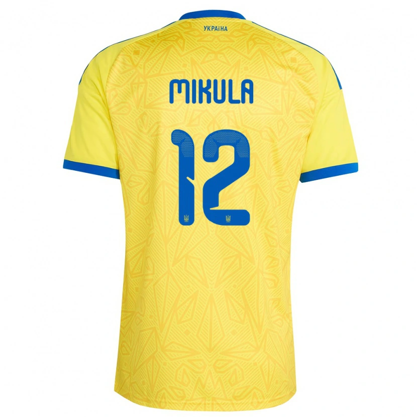Danxen Niño Camiseta Ucrania Matviy Mikula #12 Amarillo Azul 1ª Equipación 26-28 La Camisa México