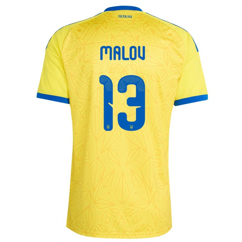 Danxen Niño Camiseta Ucrania Danylo Malov #13 Amarillo Azul 1ª Equipación 26-28 La Camisa México