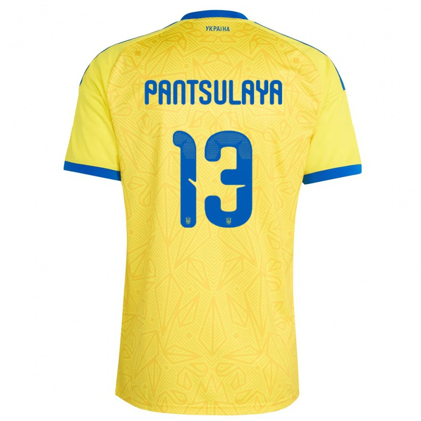 Danxen Niño Camiseta Ucrania Natiya Pantsulaya #13 Amarillo Azul 1ª Equipación 26-28 La Camisa México