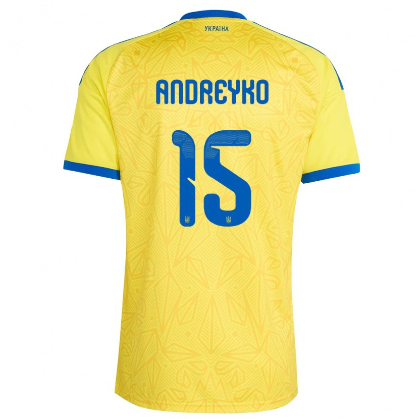 Danxen Niño Camiseta Ucrania Ivan Andreyko #15 Amarillo Azul 1ª Equipación 26-28 La Camisa México