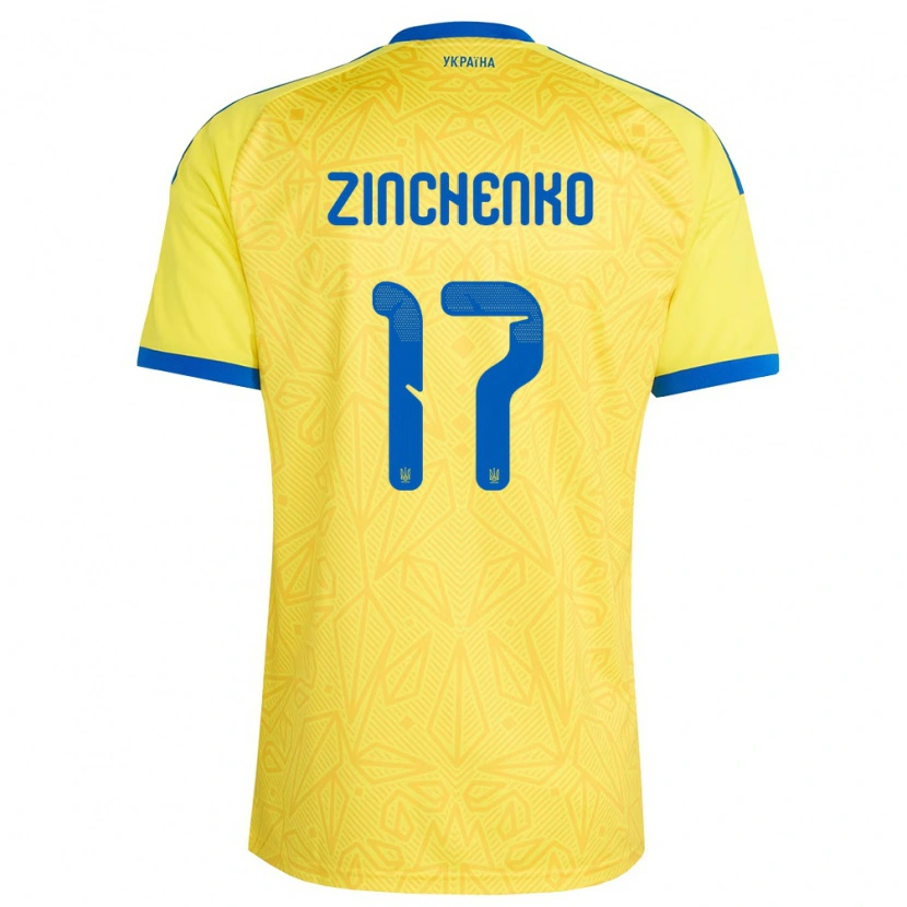 Danxen Niño Camiseta Ucrania Oleksandr Zinchenko #17 Amarillo Azul 1ª Equipación 26-28 La Camisa México