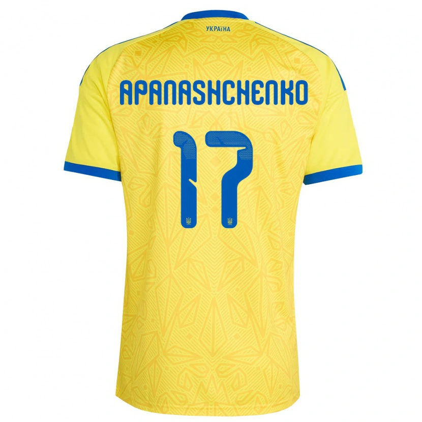 Danxen Niño Camiseta Ucrania Daryna Apanashchenko #17 Amarillo Azul 1ª Equipación 26-28 La Camisa México