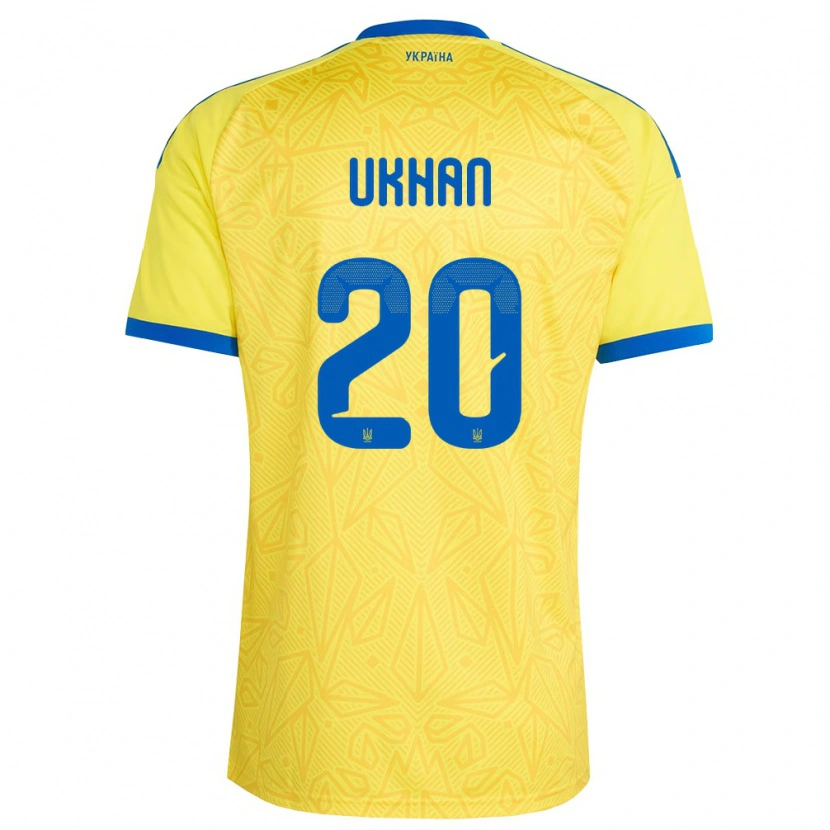 Danxen Niño Camiseta Ucrania Artur Ukhan #20 Amarillo Azul 1ª Equipación 26-28 La Camisa México
