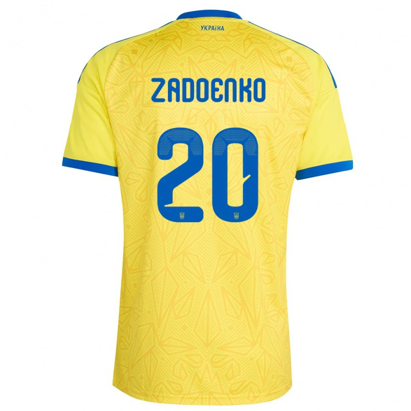 Danxen Niño Camiseta Ucrania Ivan Zadoenko #20 Amarillo Azul 1ª Equipación 26-28 La Camisa México
