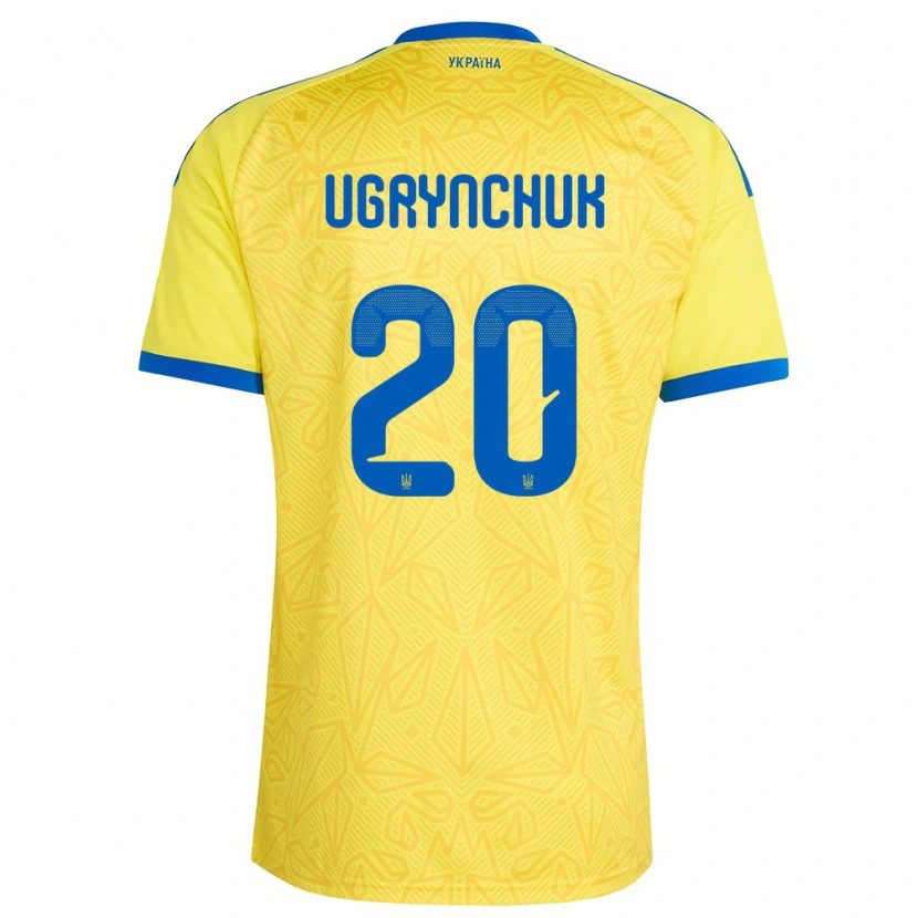 Danxen Niño Camiseta Ucrania Artem Ugrynchuk #20 Amarillo Azul 1ª Equipación 26-28 La Camisa México