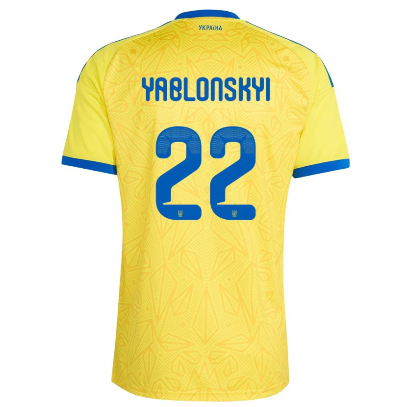 Danxen Niño Camiseta Ucrania Ilya Yablonskyi #22 Amarillo Azul 1ª Equipación 26-28 La Camisa México