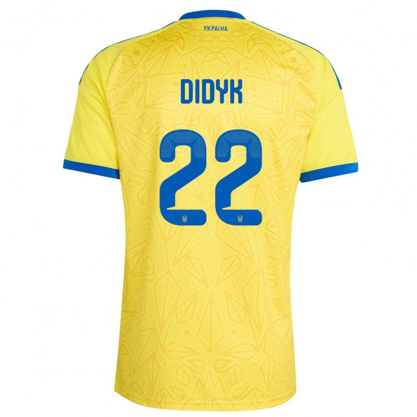 Danxen Niño Camiseta Ucrania Roman Didyk #22 Amarillo Azul 1ª Equipación 26-28 La Camisa México