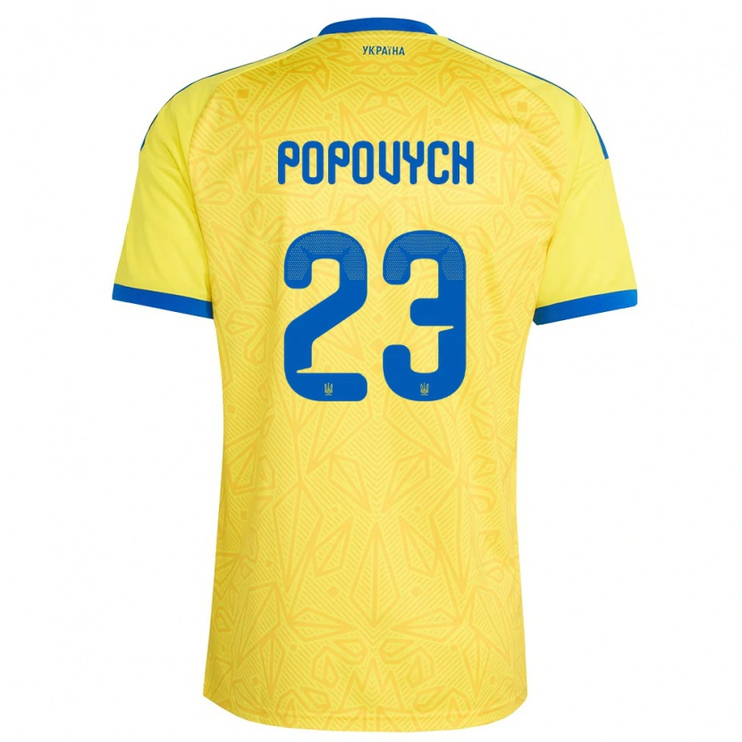 Danxen Niño Camiseta Ucrania Ilya Popovych #23 Amarillo Azul 1ª Equipación 26-28 La Camisa México
