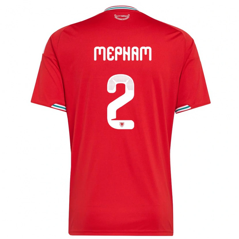 Danxen Niño Camiseta Gales Chris Mepham #2 Rojo Blanco Verde 1ª Equipación 26-28 La Camisa México