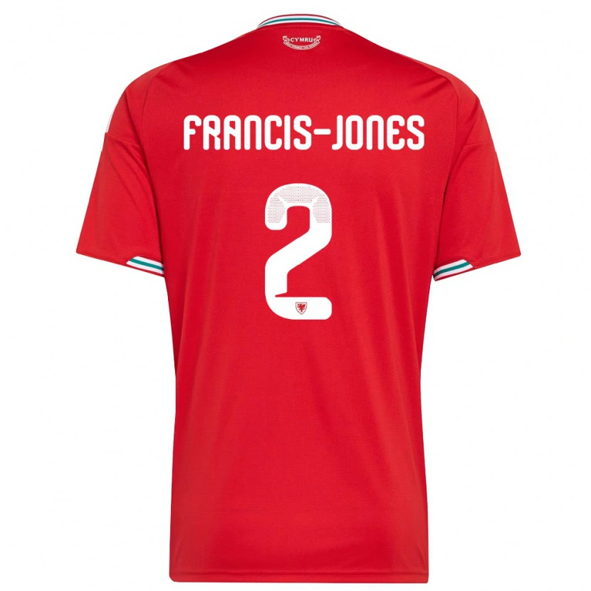 Danxen Niño Camiseta Gales Maria Francis Jones #2 Rojo Blanco Verde 1ª Equipación 26-28 La Camisa México
