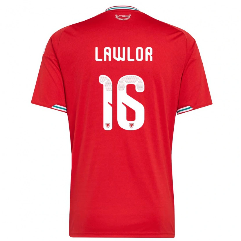 Danxen Niño Camiseta Gales Dylan Lawlor #16 Rojo Blanco Verde 1ª Equipación 26-28 La Camisa México