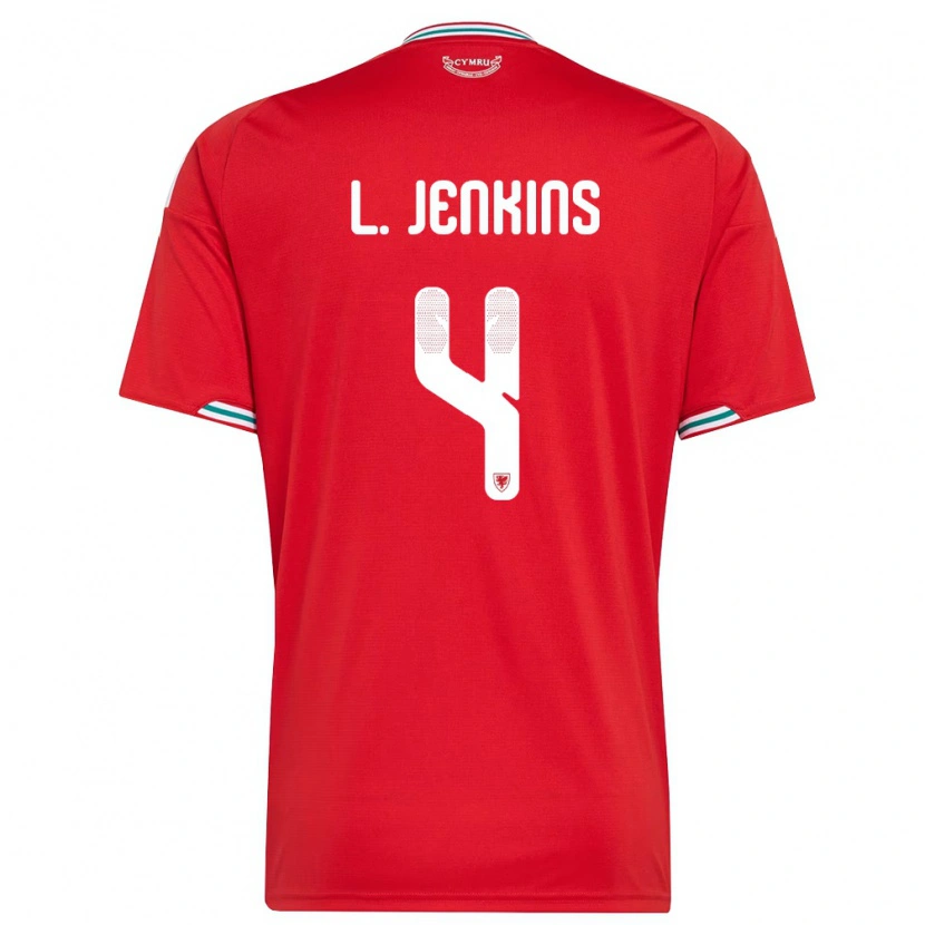 Danxen Niño Camiseta Gales Lee Jenkins #4 Rojo Blanco Verde 1ª Equipación 26-28 La Camisa México