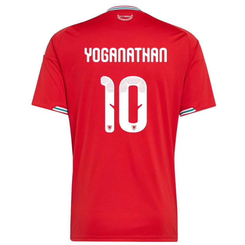 Danxen Niño Camiseta Gales Vimal Yoganathan #10 Rojo Blanco Verde 1ª Equipación 26-28 La Camisa México