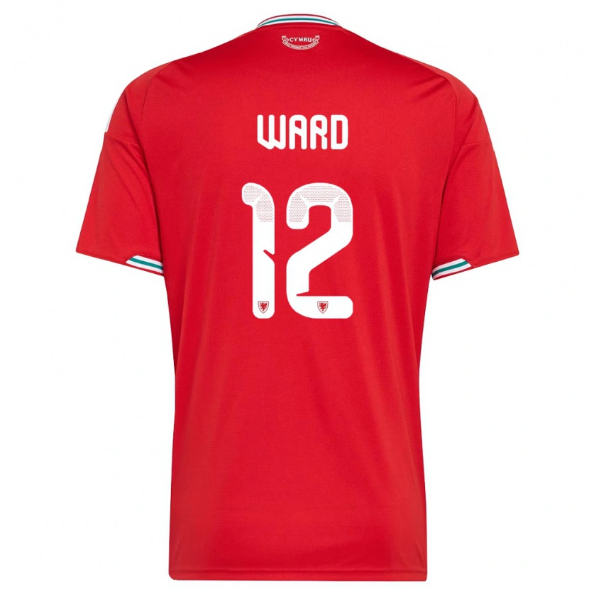 Danxen Niño Camiseta Gales Danny Ward #12 Rojo Blanco Verde 1ª Equipación 26-28 La Camisa México