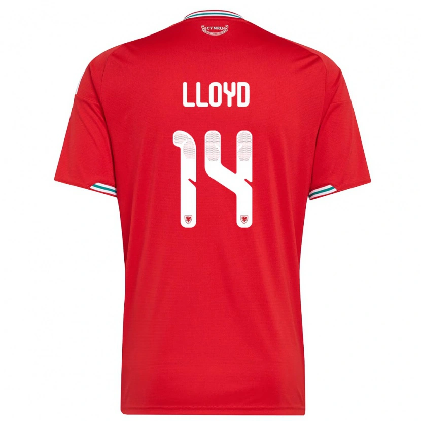 Danxen Niño Camiseta Gales Oliver Lloyd #14 Rojo Blanco Verde 1ª Equipación 26-28 La Camisa México