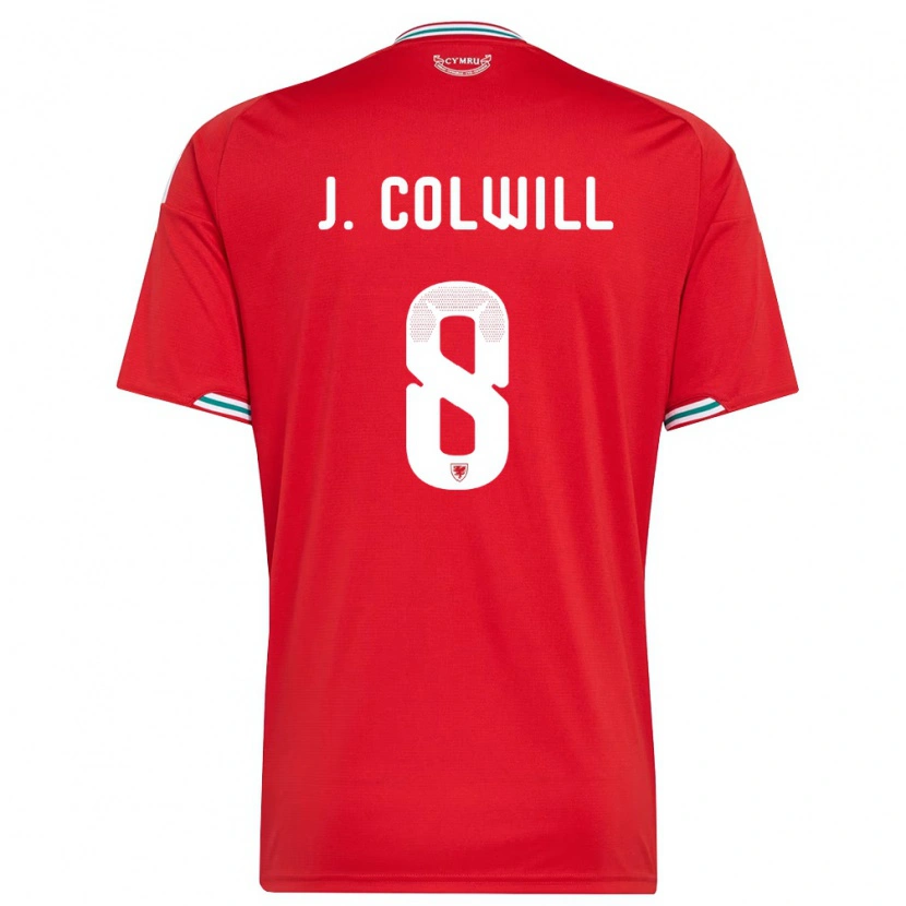 Danxen Niño Camiseta Gales Joel Colwill #8 Rojo Blanco Verde 1ª Equipación 26-28 La Camisa México