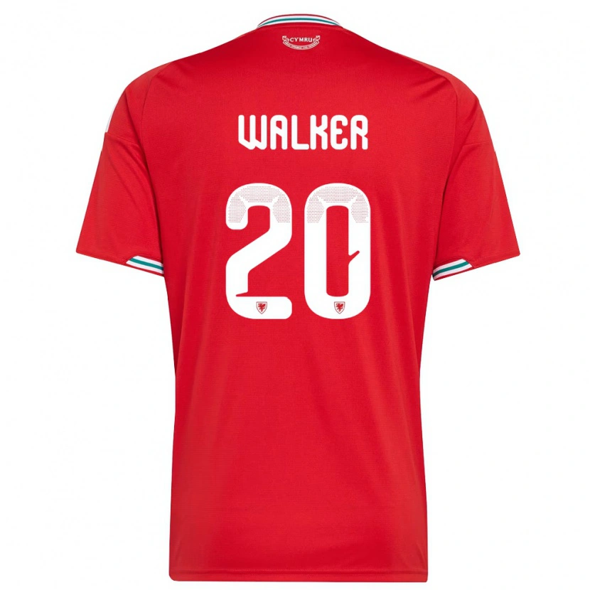 Danxen Niño Camiseta Gales Alfie Walker #20 Rojo Blanco Verde 1ª Equipación 26-28 La Camisa México