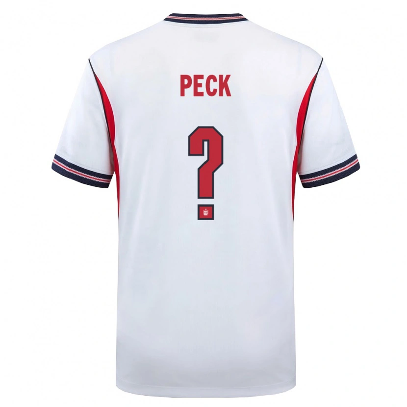 Danxen Niño Camiseta Inglaterra Sydie Peck #0 Blanco Marino Rojo 1ª Equipación 26-28 La Camisa México