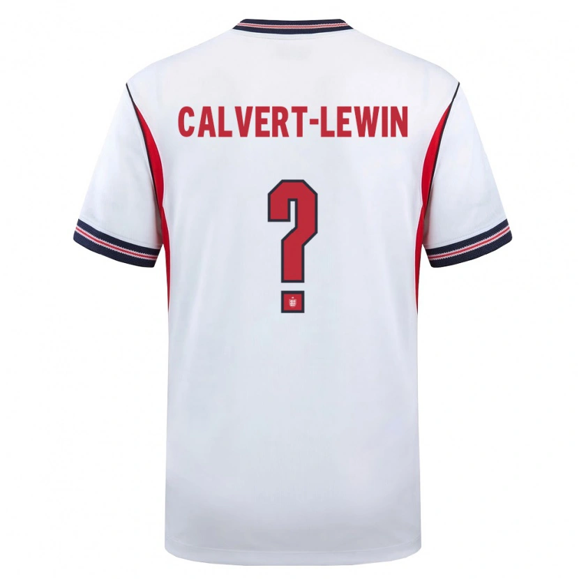 Danxen Niño Camiseta Inglaterra Dominic Calvert-Lewin #0 Blanco Marino Rojo 1ª Equipación 26-28 La Camisa México