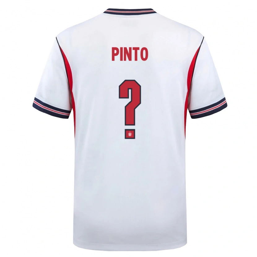Danxen Niño Camiseta Inglaterra Kevin Pinto #0 Blanco Marino Rojo 1ª Equipación 26-28 La Camisa México