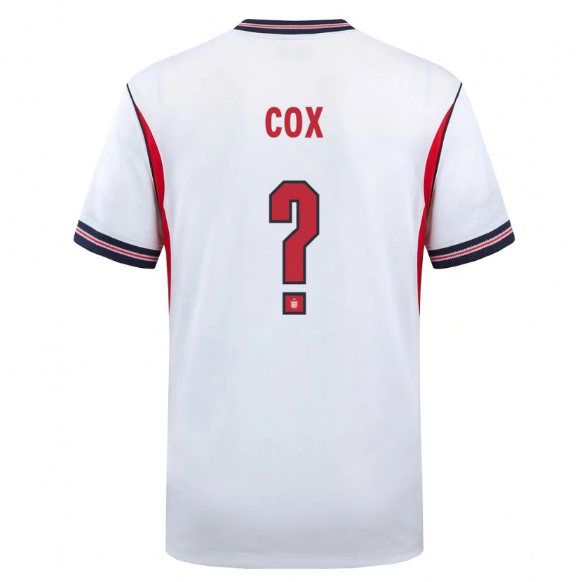 Danxen Niño Camiseta Inglaterra Matthew Cox #0 Blanco Marino Rojo 1ª Equipación 26-28 La Camisa México