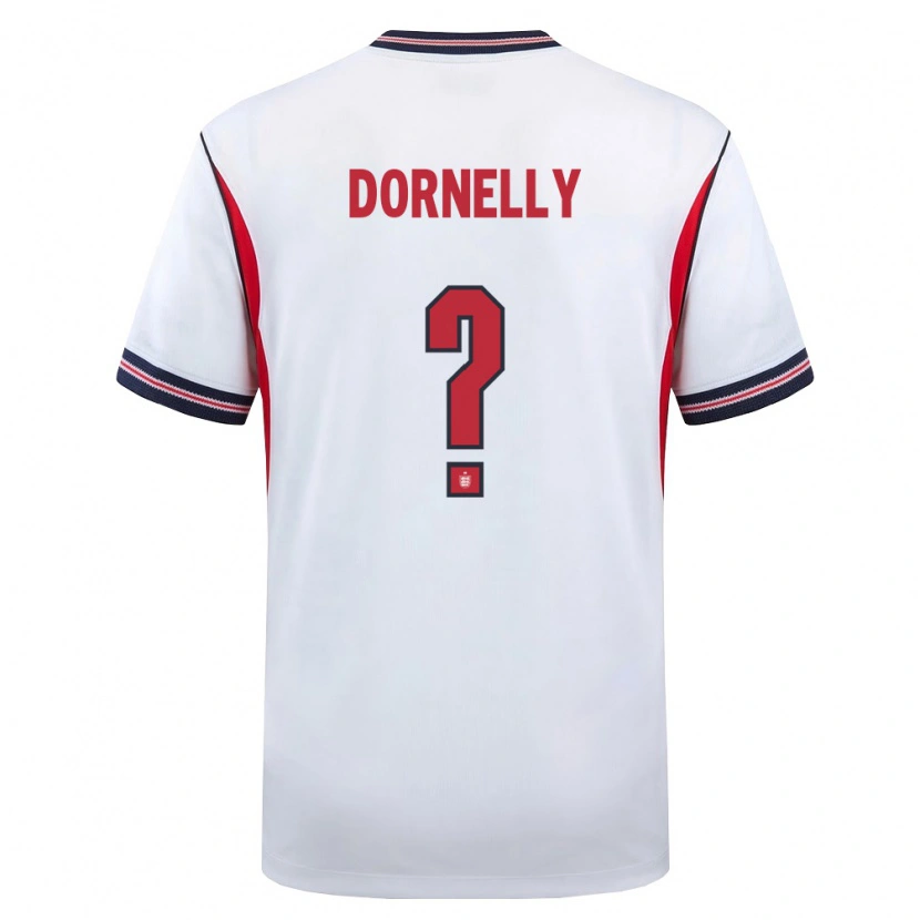 Danxen Niño Camiseta Inglaterra James Dornelly #0 Blanco Marino Rojo 1ª Equipación 26-28 La Camisa México