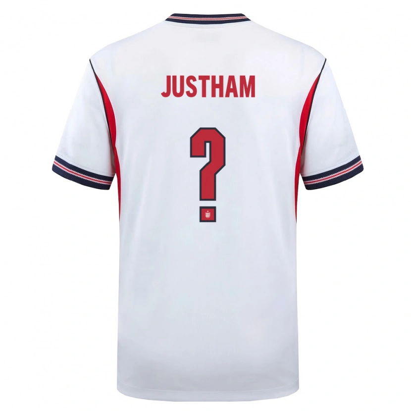 Danxen Niño Camiseta Inglaterra Elliot Justham #0 Blanco Marino Rojo 1ª Equipación 26-28 La Camisa México