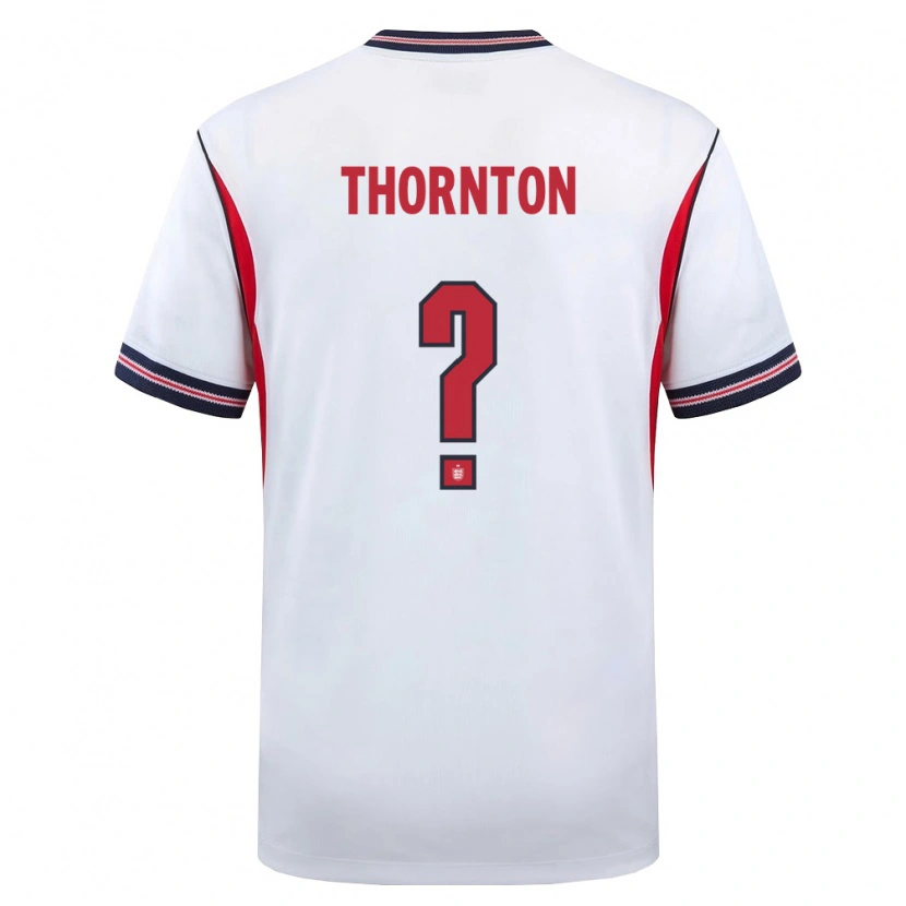 Danxen Niño Camiseta Inglaterra Archie Thornton #0 Blanco Marino Rojo 1ª Equipación 26-28 La Camisa México
