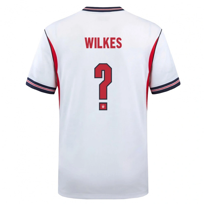 Danxen Niño Camiseta Inglaterra Reece Wilkes #0 Blanco Marino Rojo 1ª Equipación 26-28 La Camisa México