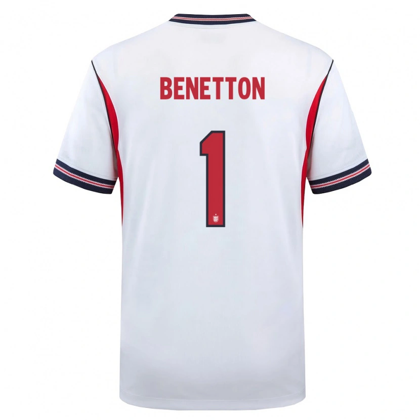 Danxen Niño Camiseta Inglaterra Lucca Benetton #1 Blanco Marino Rojo 1ª Equipación 26-28 La Camisa México