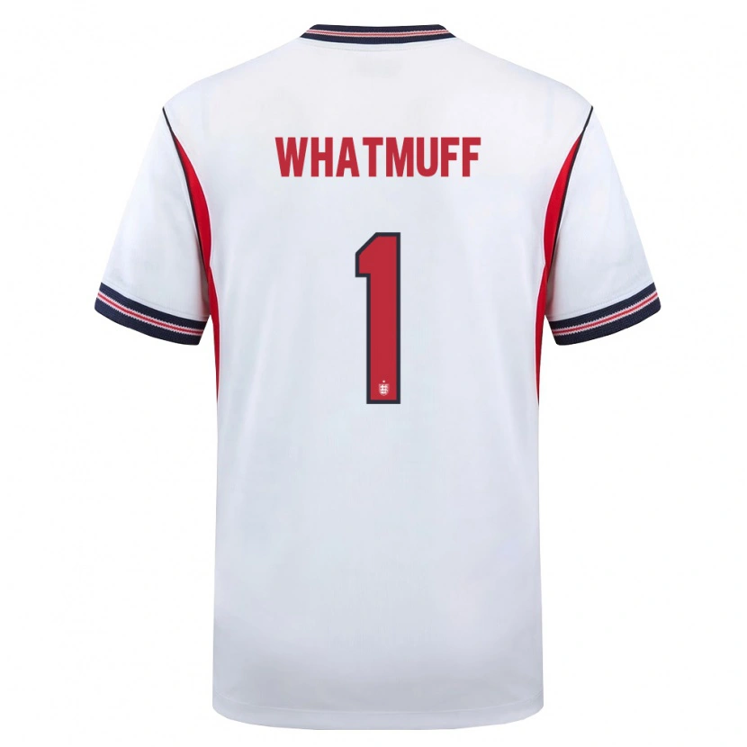 Danxen Niño Camiseta Inglaterra Oliver Whatmuff #1 Blanco Marino Rojo 1ª Equipación 26-28 La Camisa México