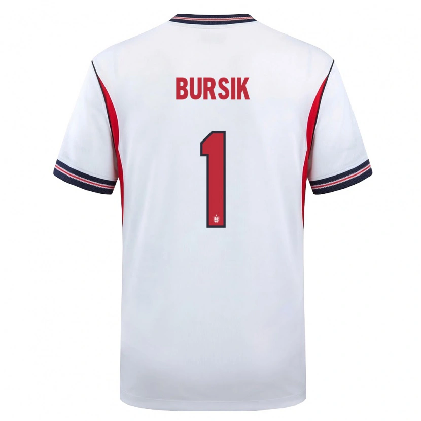 Danxen Niño Camiseta Inglaterra Josef Bursik #1 Blanco Marino Rojo 1ª Equipación 26-28 La Camisa México