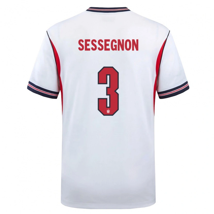 Danxen Niño Camiseta Inglaterra Ryan Sessegnon #3 Blanco Marino Rojo 1ª Equipación 26-28 La Camisa México
