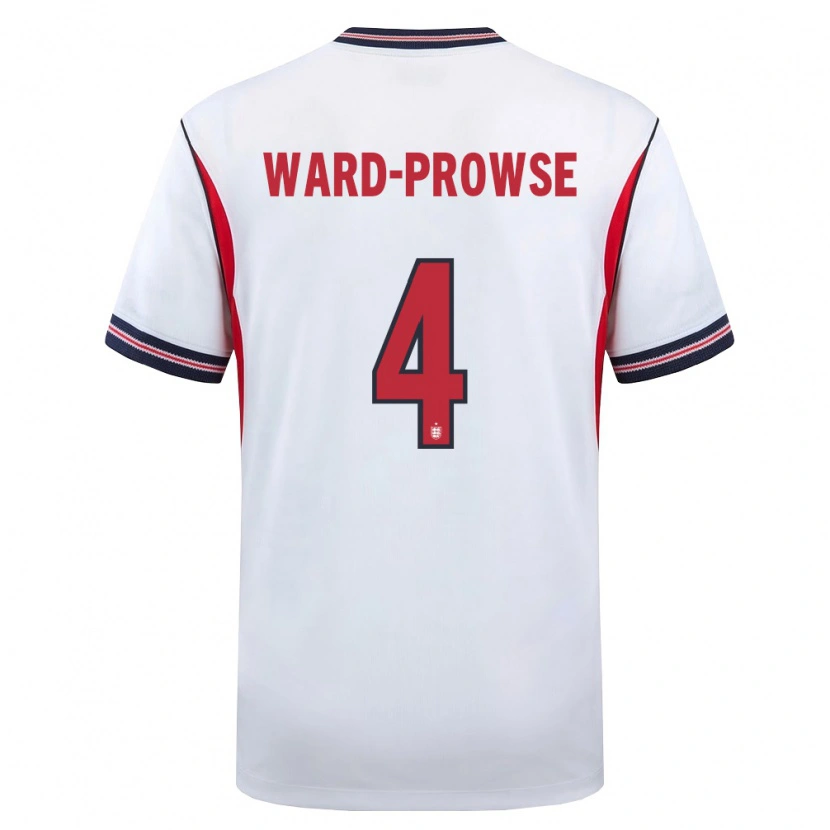 Danxen Niño Camiseta Inglaterra James Ward-Prowse #4 Blanco Marino Rojo 1ª Equipación 26-28 La Camisa México