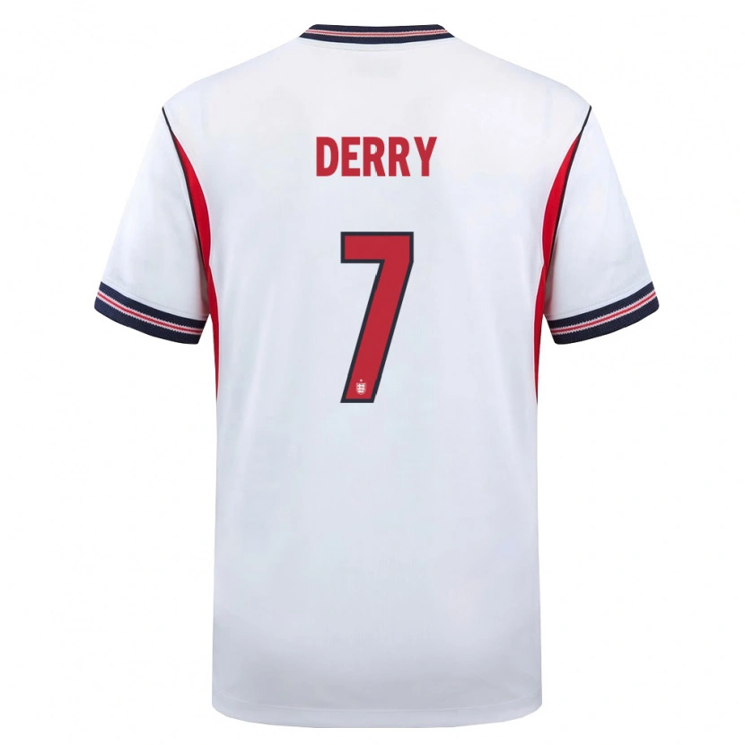 Danxen Niño Camiseta Inglaterra Jesse Derry #7 Blanco Marino Rojo 1ª Equipación 26-28 La Camisa México