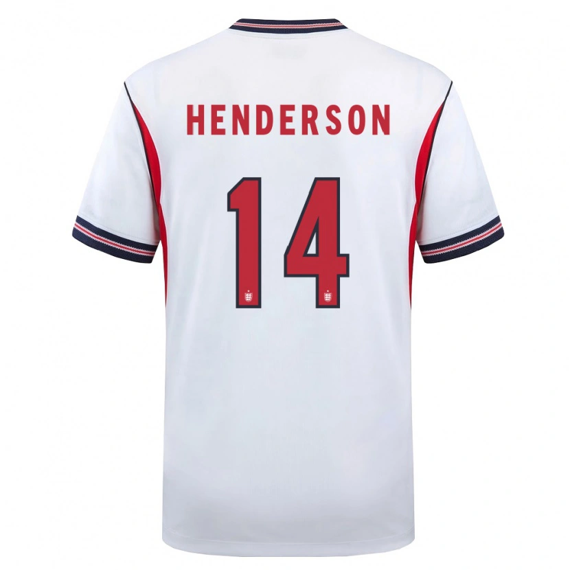 Danxen Niño Camiseta Inglaterra Jordan Henderson #14 Blanco Marino Rojo 1ª Equipación 26-28 La Camisa México