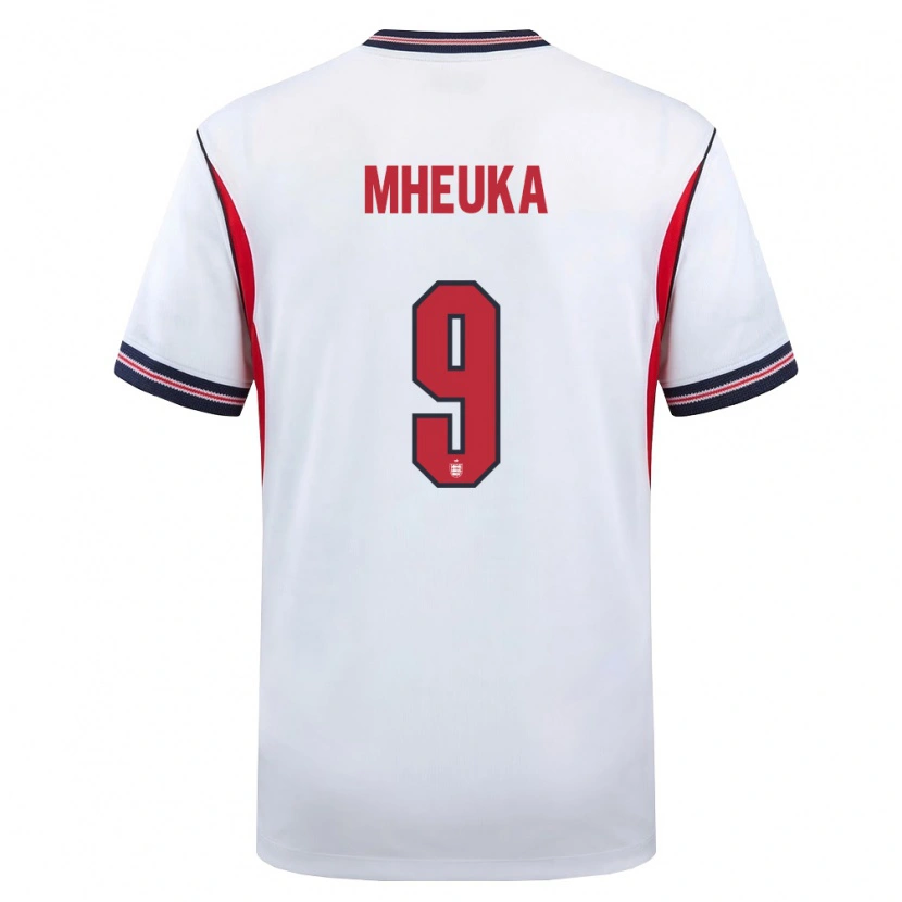 Danxen Niño Camiseta Inglaterra Shumaira Mheuka #9 Blanco Marino Rojo 1ª Equipación 26-28 La Camisa México