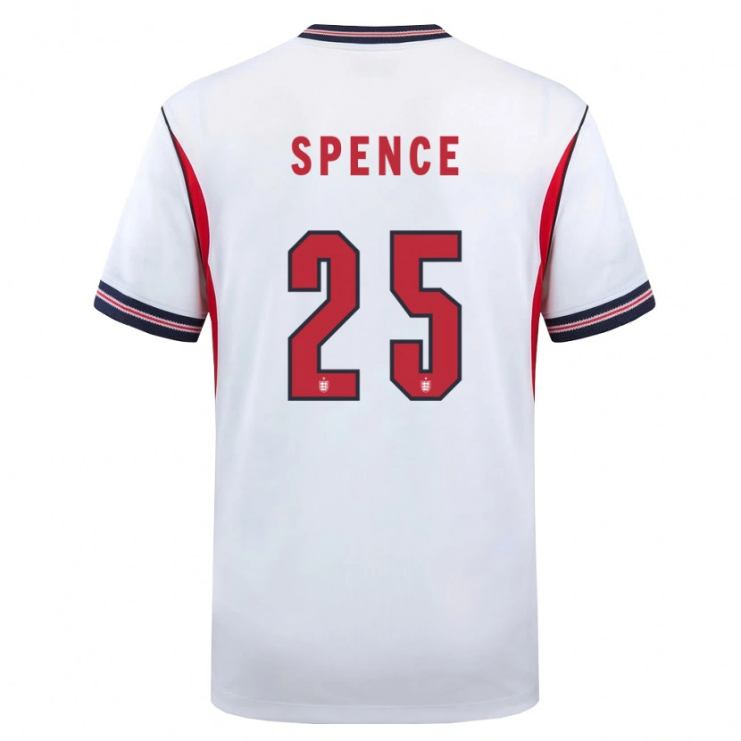 Danxen Niño Camiseta Inglaterra Djed Spence #25 Blanco Marino Rojo 1ª Equipación 26-28 La Camisa México
