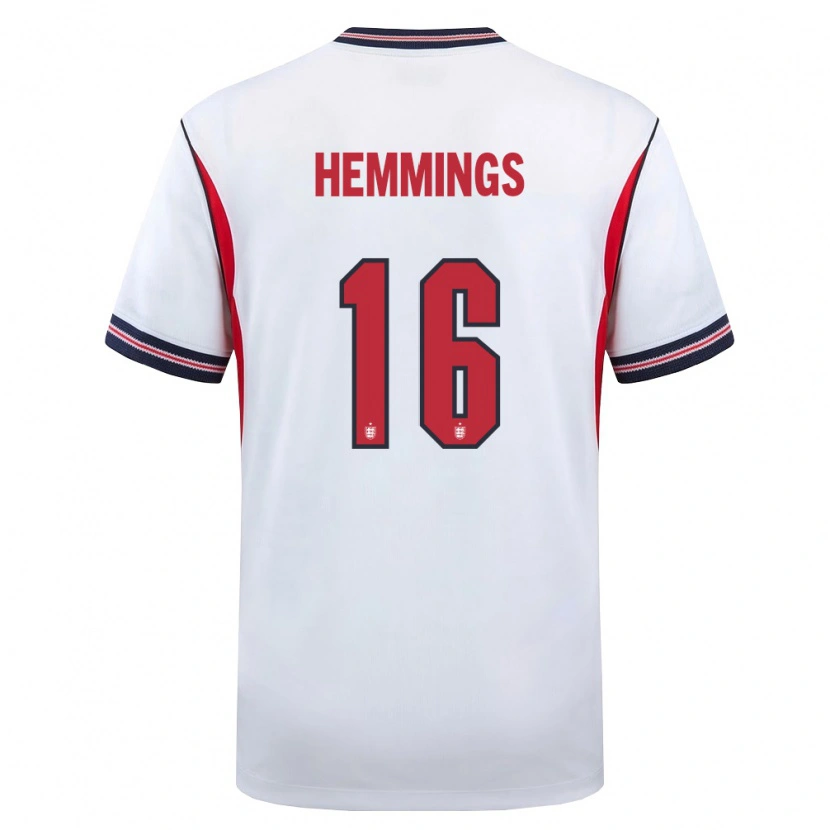 Danxen Niño Camiseta Inglaterra George Hemmings #16 Blanco Marino Rojo 1ª Equipación 26-28 La Camisa México