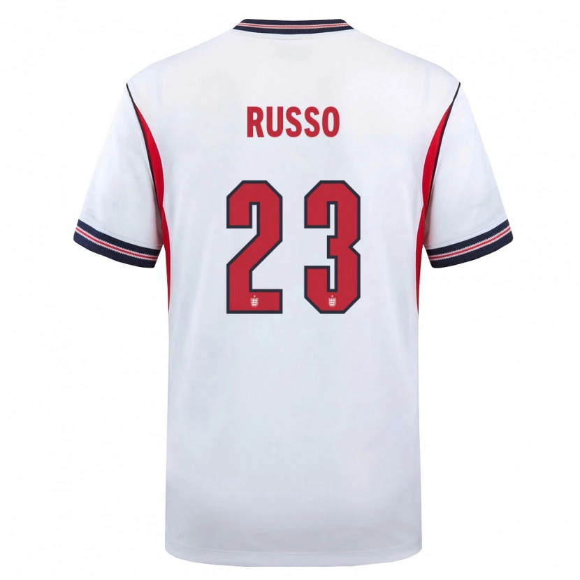 Danxen Niño Camiseta Inglaterra Alessia Russo #23 Blanco Marino Rojo 1ª Equipación 26-28 La Camisa México