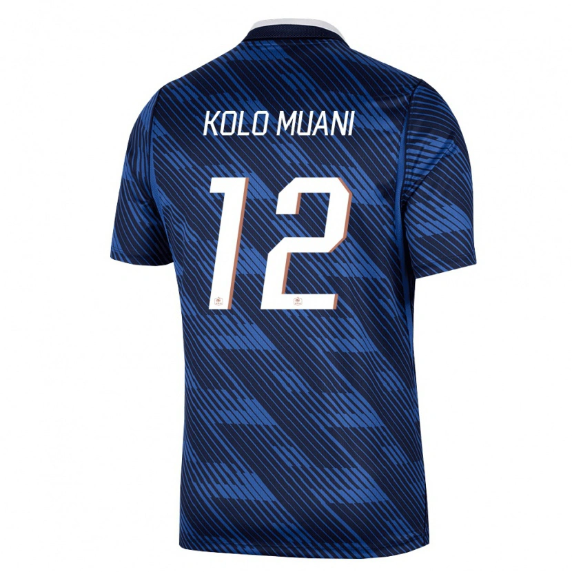 Danxen Niño Camiseta Francia Randal Kolo Muani #12 Marino Azul Blanco 1ª Equipación 26-28 La Camisa México