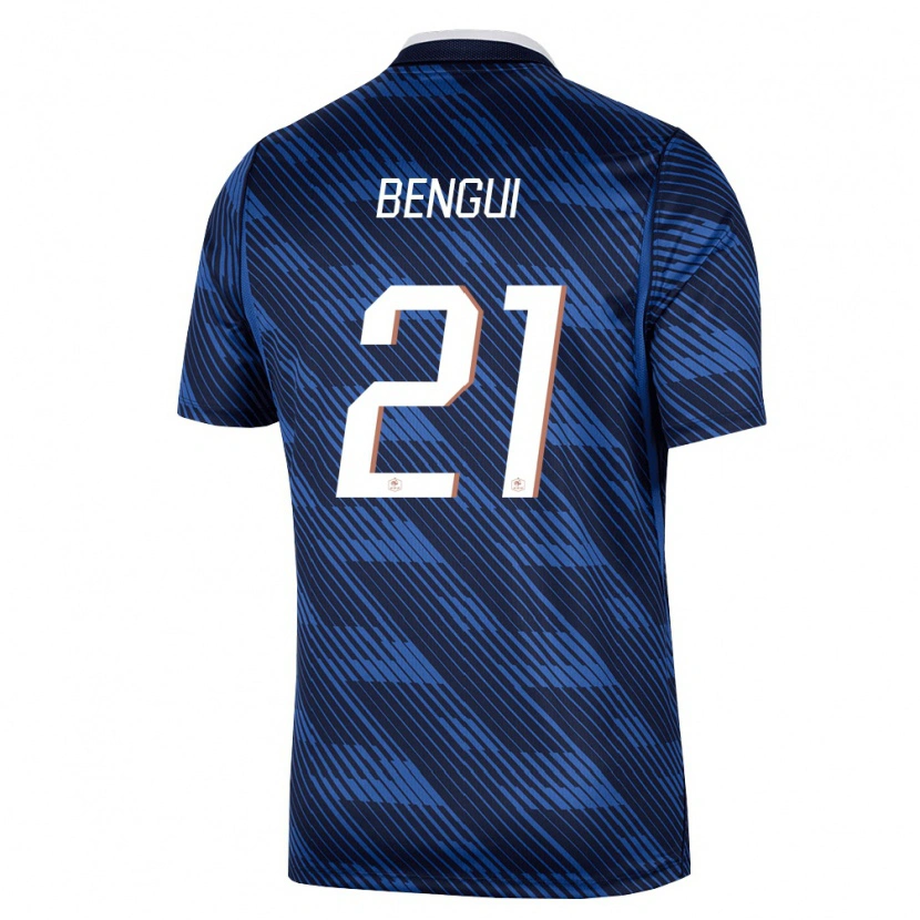 Danxen Niño Camiseta Francia Justin Bengui #21 Marino Azul Blanco 1ª Equipación 26-28 La Camisa México