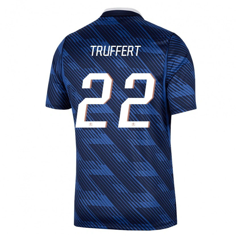 Danxen Niño Camiseta Francia Adrien Truffert #22 Marino Azul Blanco 1ª Equipación 26-28 La Camisa México