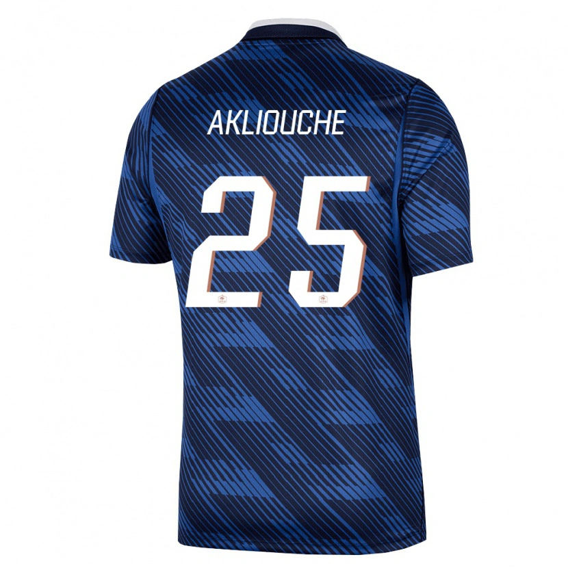 Danxen Niño Camiseta Francia Maghnes Akliouche #25 Marino Azul Blanco 1ª Equipación 26-28 La Camisa México